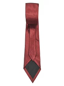 Rare Combee Maroon & Black Luxurious Premium Silk Necktie with Pocket Square, Tie Pin & Cufflinks for Party's Gift,  Wedding, Corporate