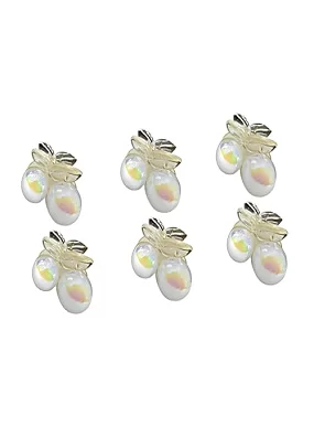 Hair Clips for Women & Girls - Clutches Claw Clip Accessories - Sparkling Pearl Design, Stylish, For wedding fancy clips for Women and Girls- 6 Pcs