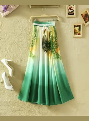 Long Skirt of Women | Women's Ethnic Flared Skirt - Fancy Dori & Button Work | Silk Long Skirt for Festive & Casual Wear