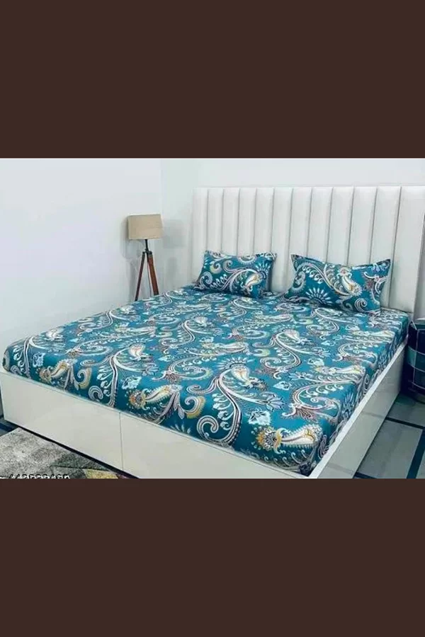 Aavya Queen Size Bedsheet | Abstract Print | Soft Microfibre Fabric | Multi-Color | Premium Bedding Set