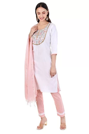 Kurti trouser dupatta set Ambroidery