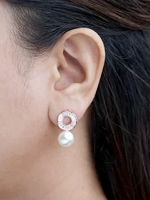 Floral Pearl Teardrop Earrings